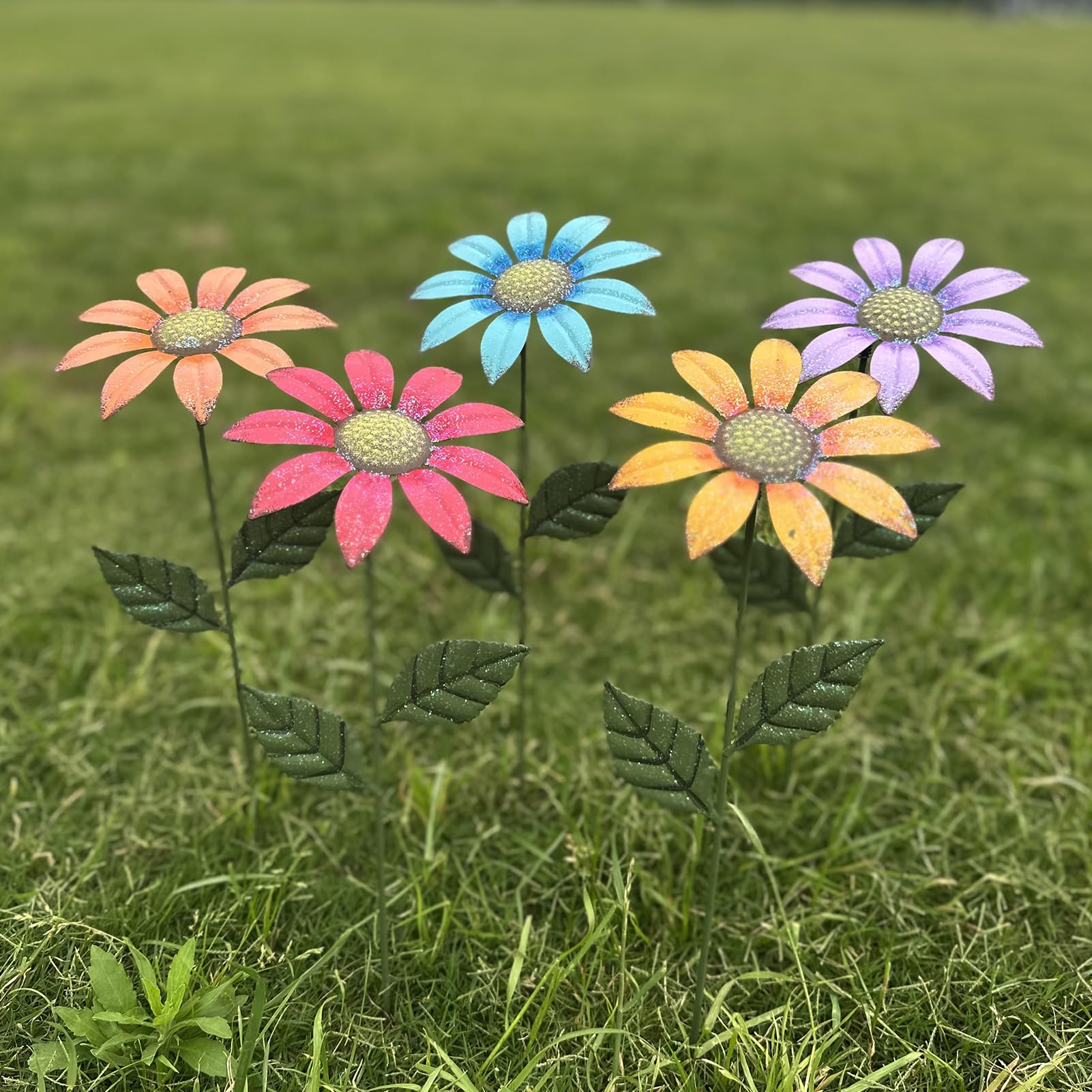 HUTHDAK decorative stakes install easily by inserting into soil.
