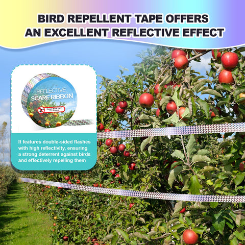 Hutisyoe Reflective Tape SunlightFlash deters birds with bright reflections.