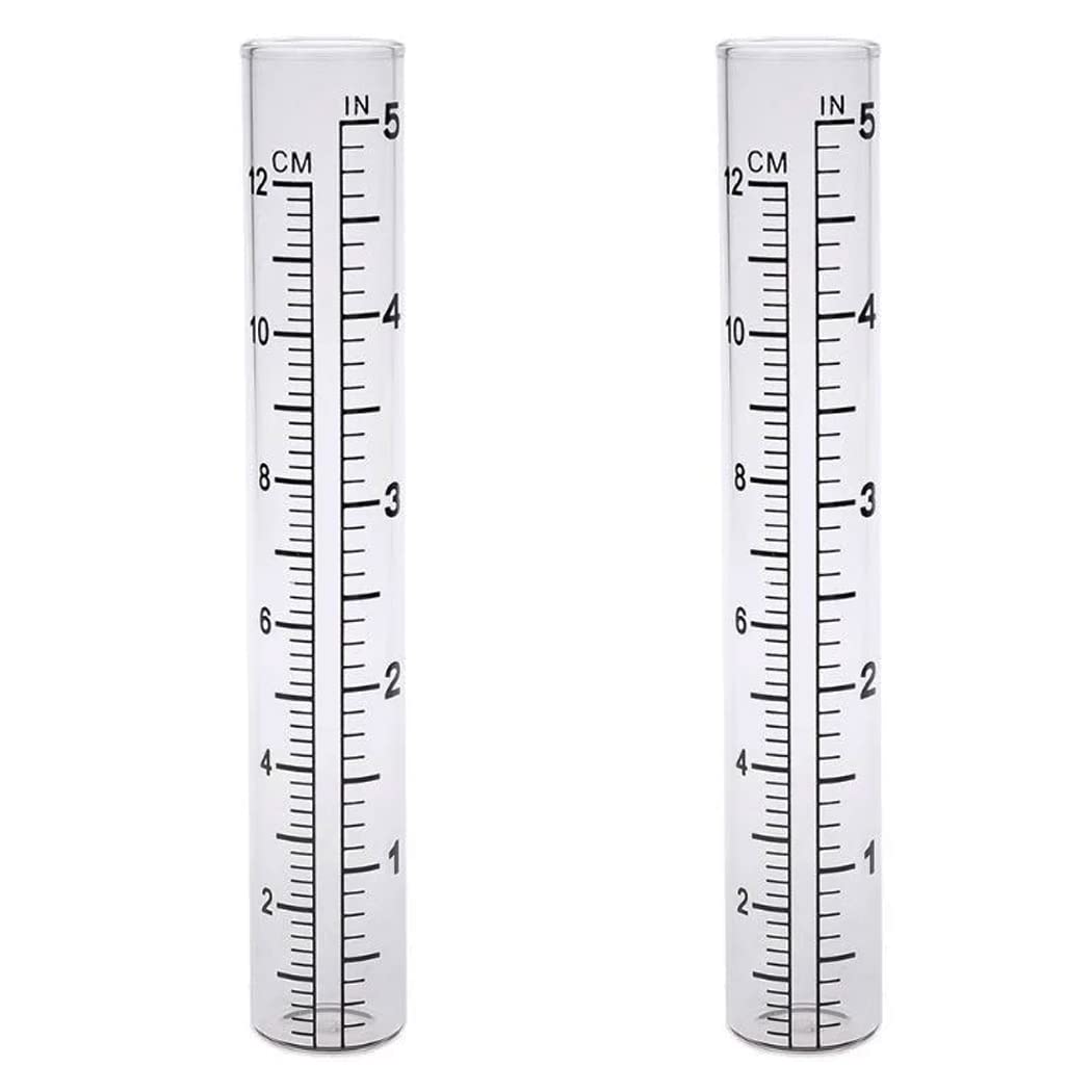 HUTNUOY 5-inch glass rain gauge tube close-up for precise readings
