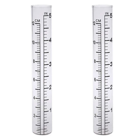 HUTNUOY 5-inch glass rain gauge tube close-up for precise readings