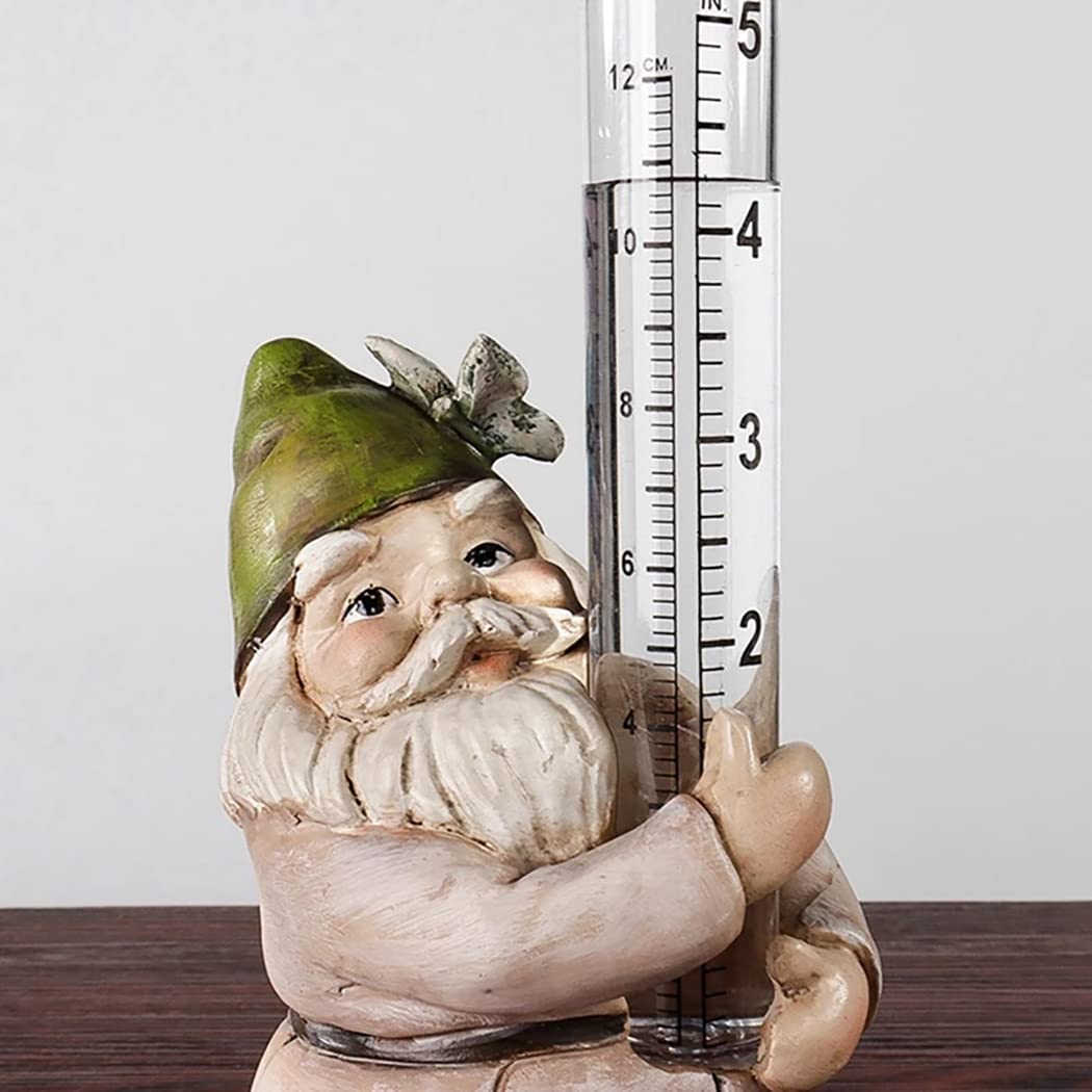 Outdoor garden scene with HUTNUOY rain gauge tube
