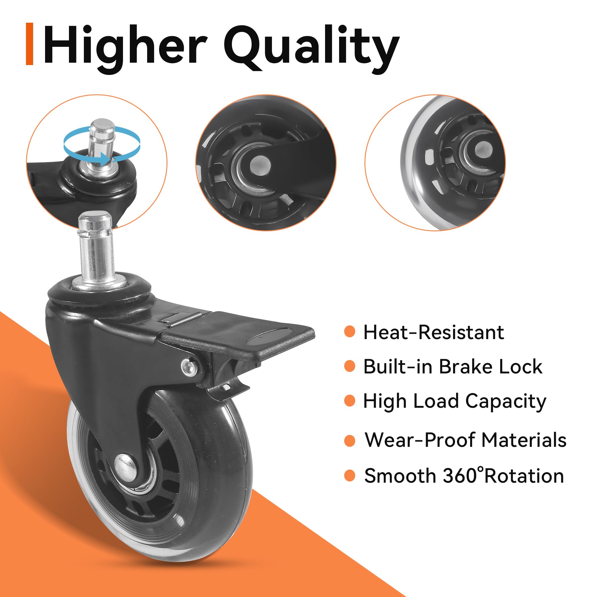 Durable, heat-resistant construction of HUTUDAN HDW302 wheels for outdoor cooking