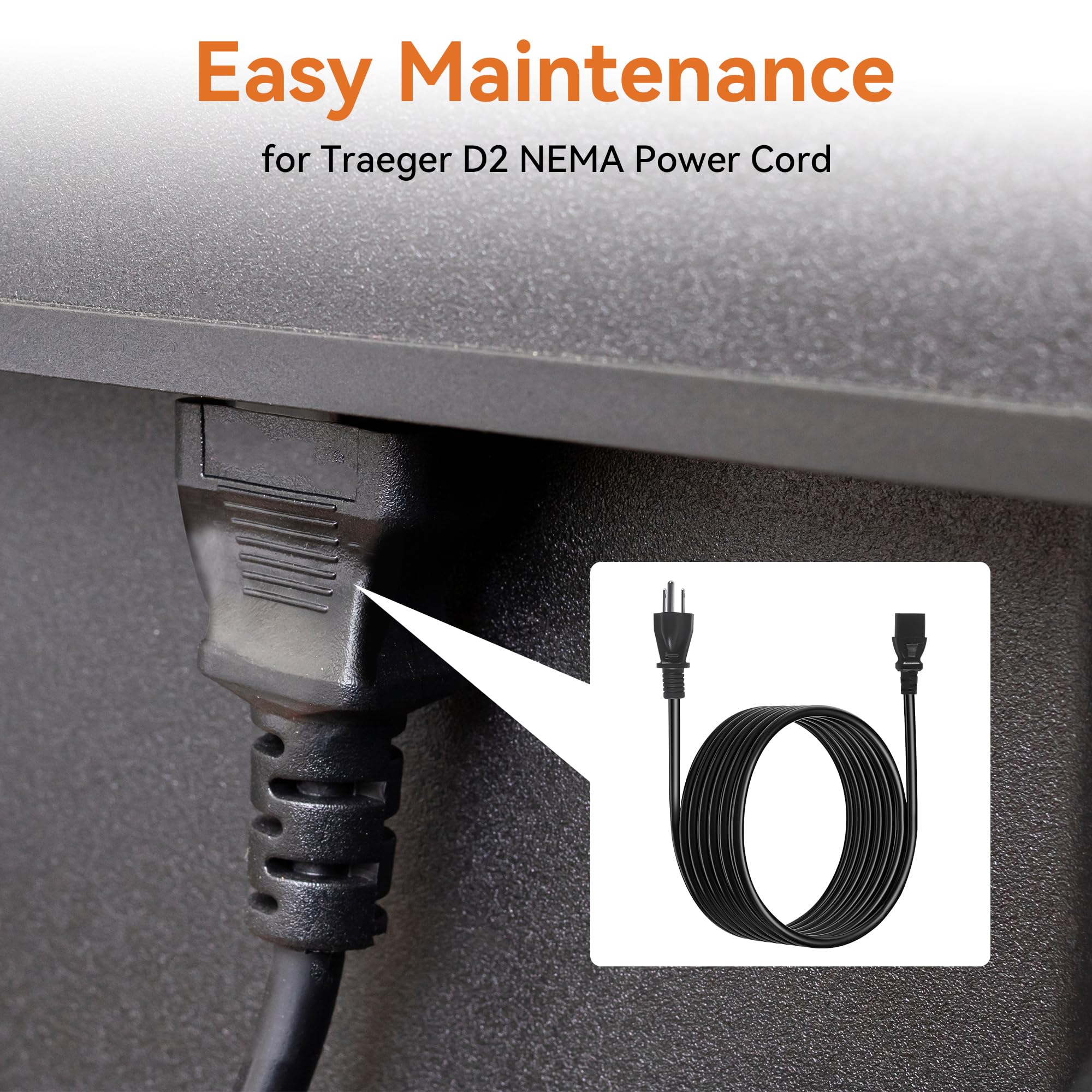 HUTUDAN KIT0257 power cord kit enhances compatibility with Traeger models.