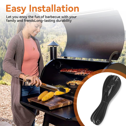 HUTUDAN Timberline 850/1300 Gen2 power cord supports rugged outdoor grilling.
