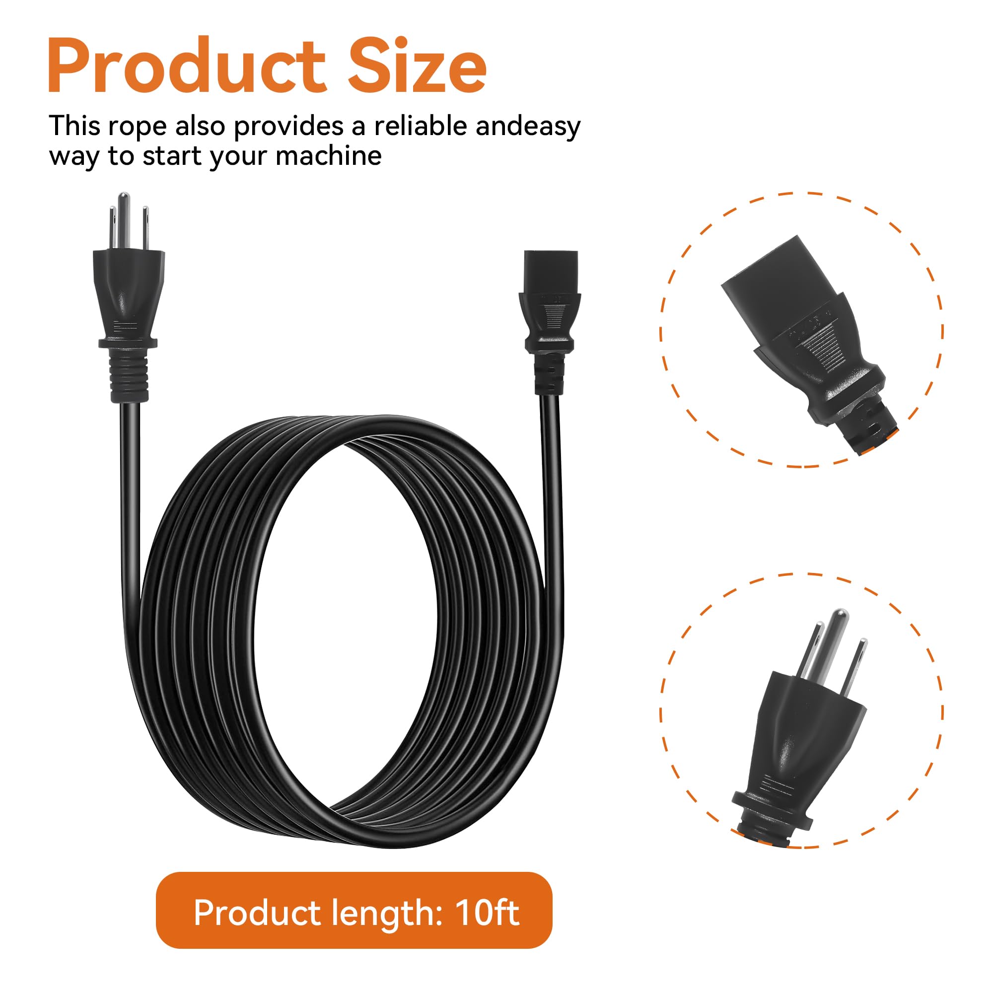 HUTUDAN Traeger Ironwood 650/885 power cord keeps your grill powered.