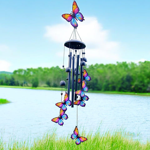 HUVNSOCH wind chime small butterflies fluttering, adding whimsy and gentle sound