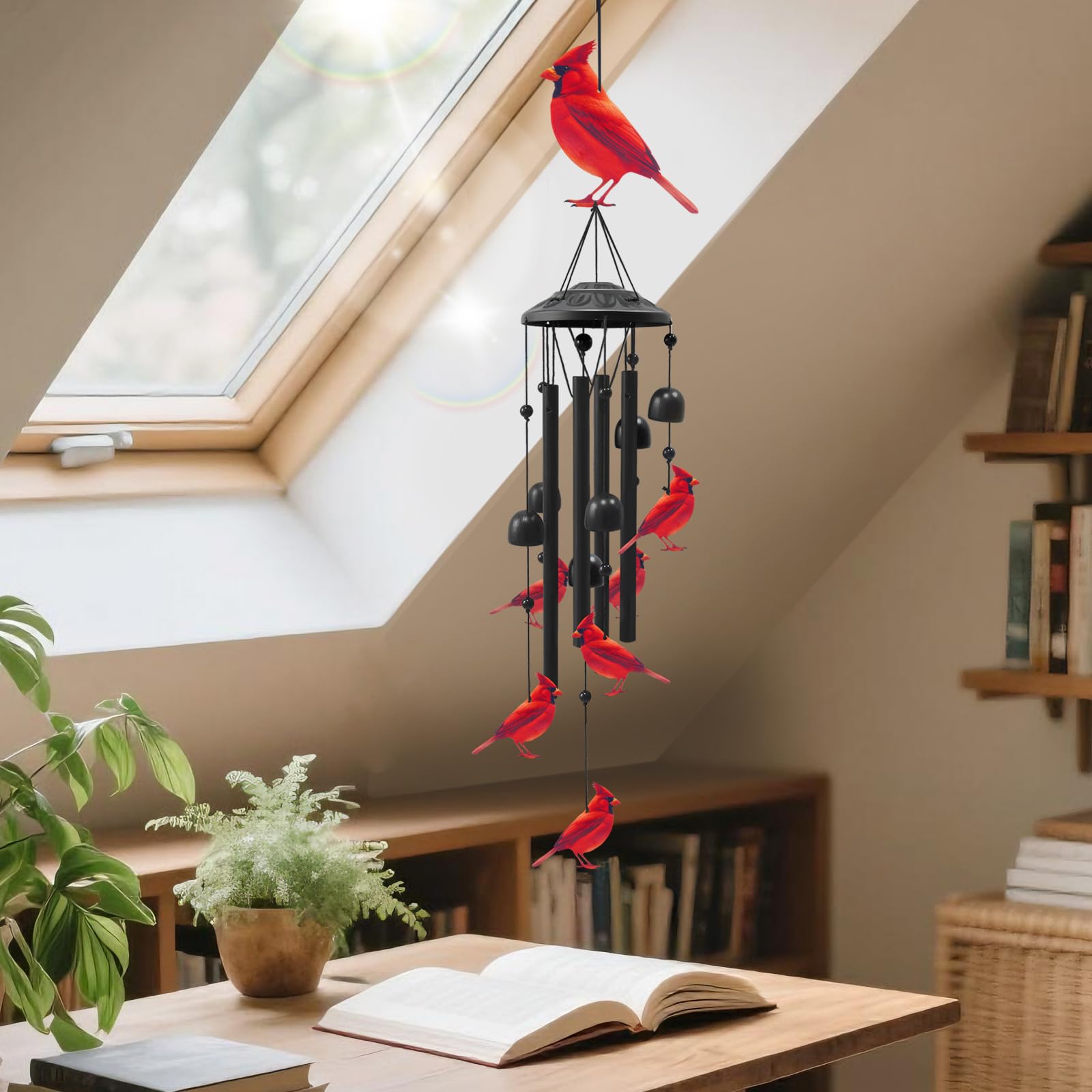 HUVNSOCH cardinal wind chimes create calm outdoor memories
