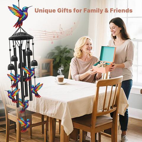 HUVNSOCH hummingbird wind chimes top ornament accentuates outdoor decor
