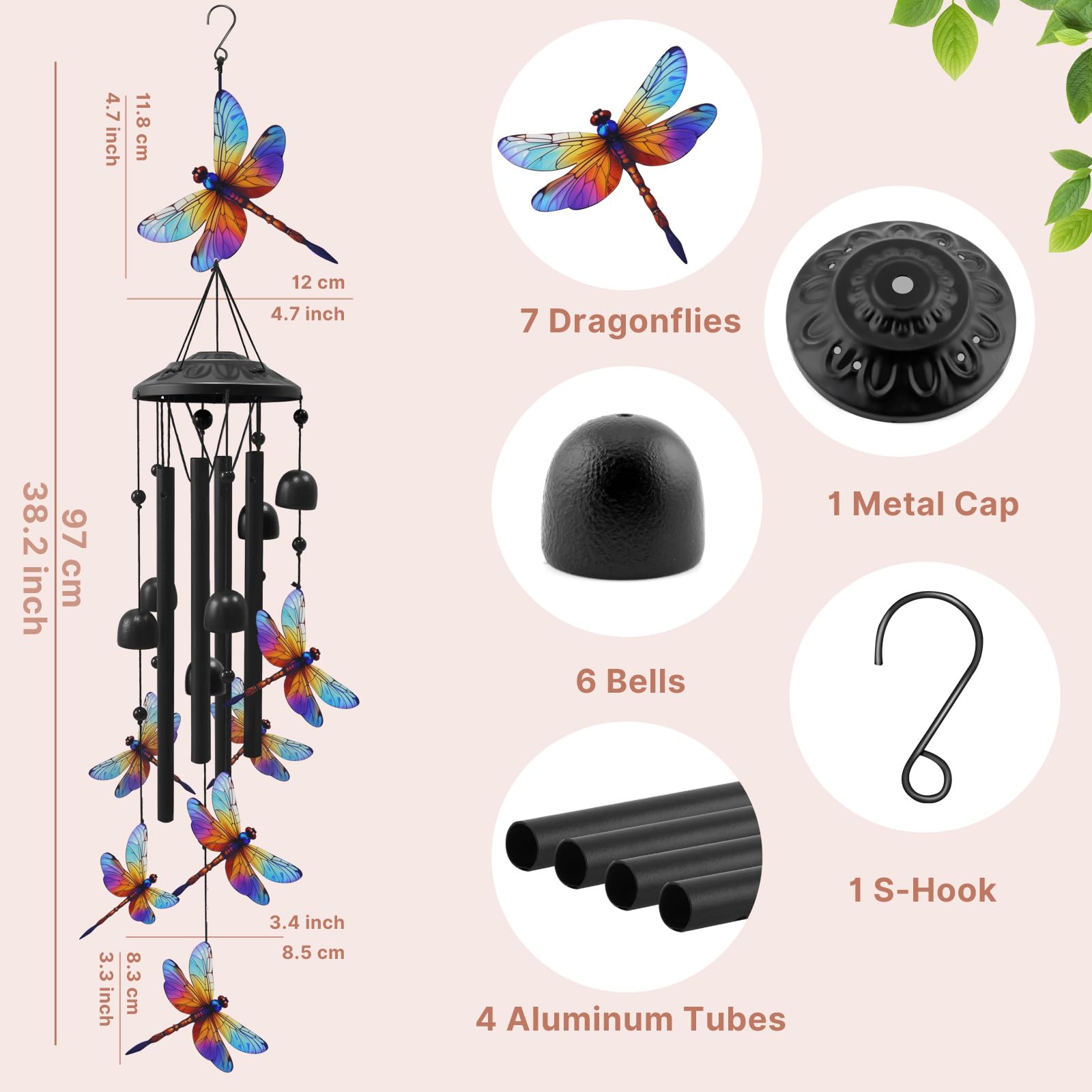 HUVNSOCH wind chime tubes and bells deliver clear, long-lasting melodic tones
