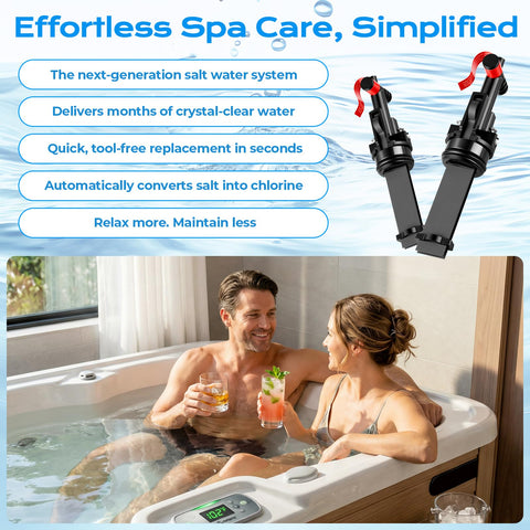 HUVOQ salt system 3-pack maintaining spa water clarity