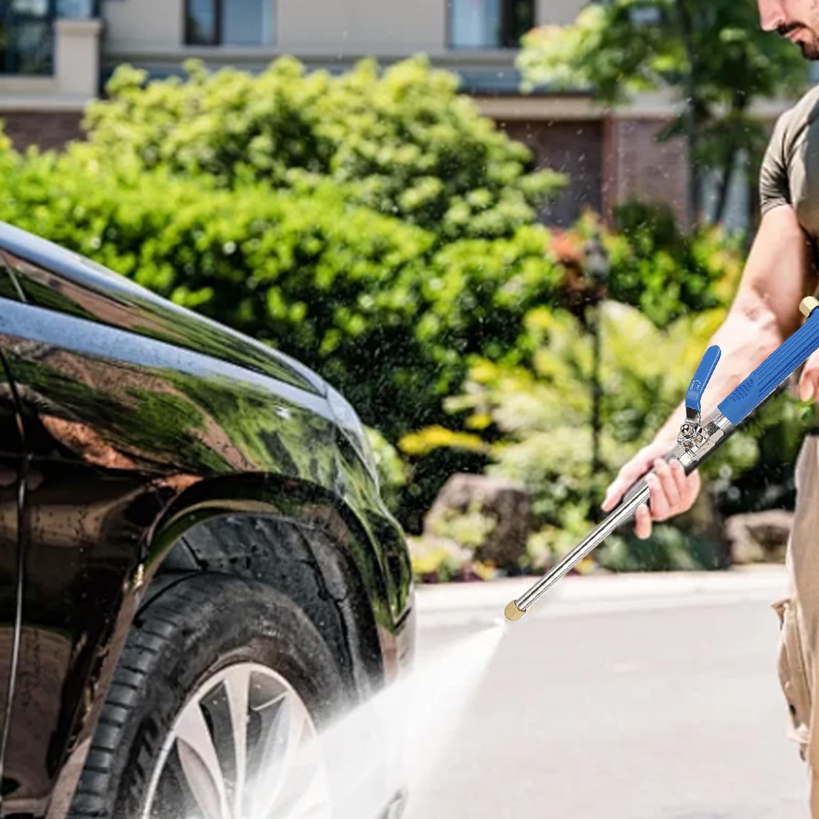 HUYCZ Jet Nozzle Wand jet-stream tip tackles tough outdoor grime.