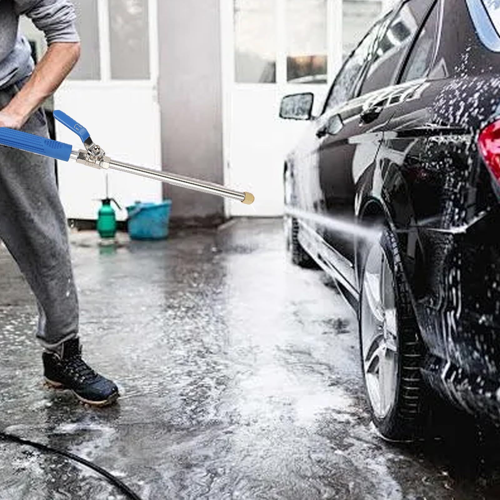 HUYCZ Jet Nozzle Wand wide-fan spray covers large areas quickly.