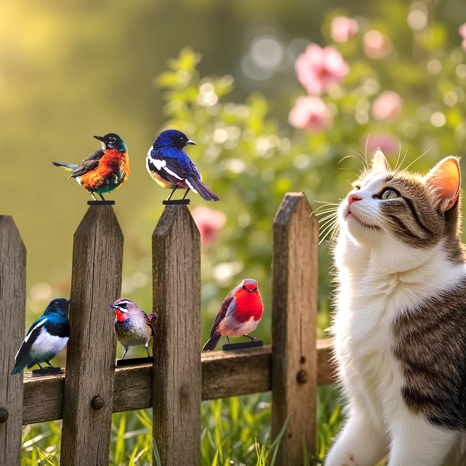 HUYIENO weatherproof garden birds withstand sun and rain for lasting appeal.