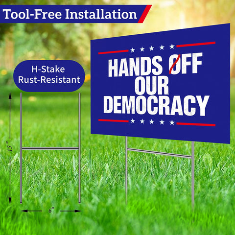 HUYTDK Yard sign in garden or public spaces boosts visibility for local messaging.