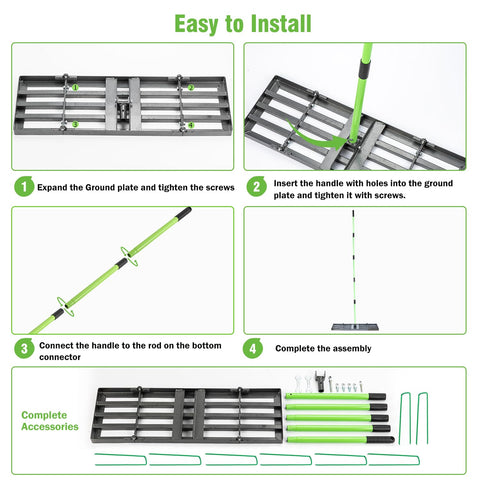 HUZSV stainless steel leveler demonstrates durable yard work.