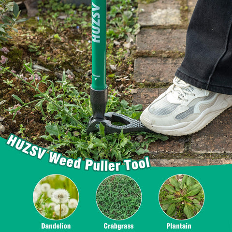HUZSV weed puller four-claws design grips weeds securely for clean removal