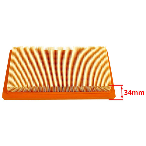 Close-up of HUZTL 0J8478S air filter showing pleated paper media for dust capture.
