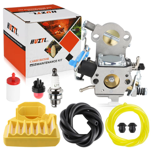 HUZTL 455 Rancher carburetor front view with essential tune-up parts