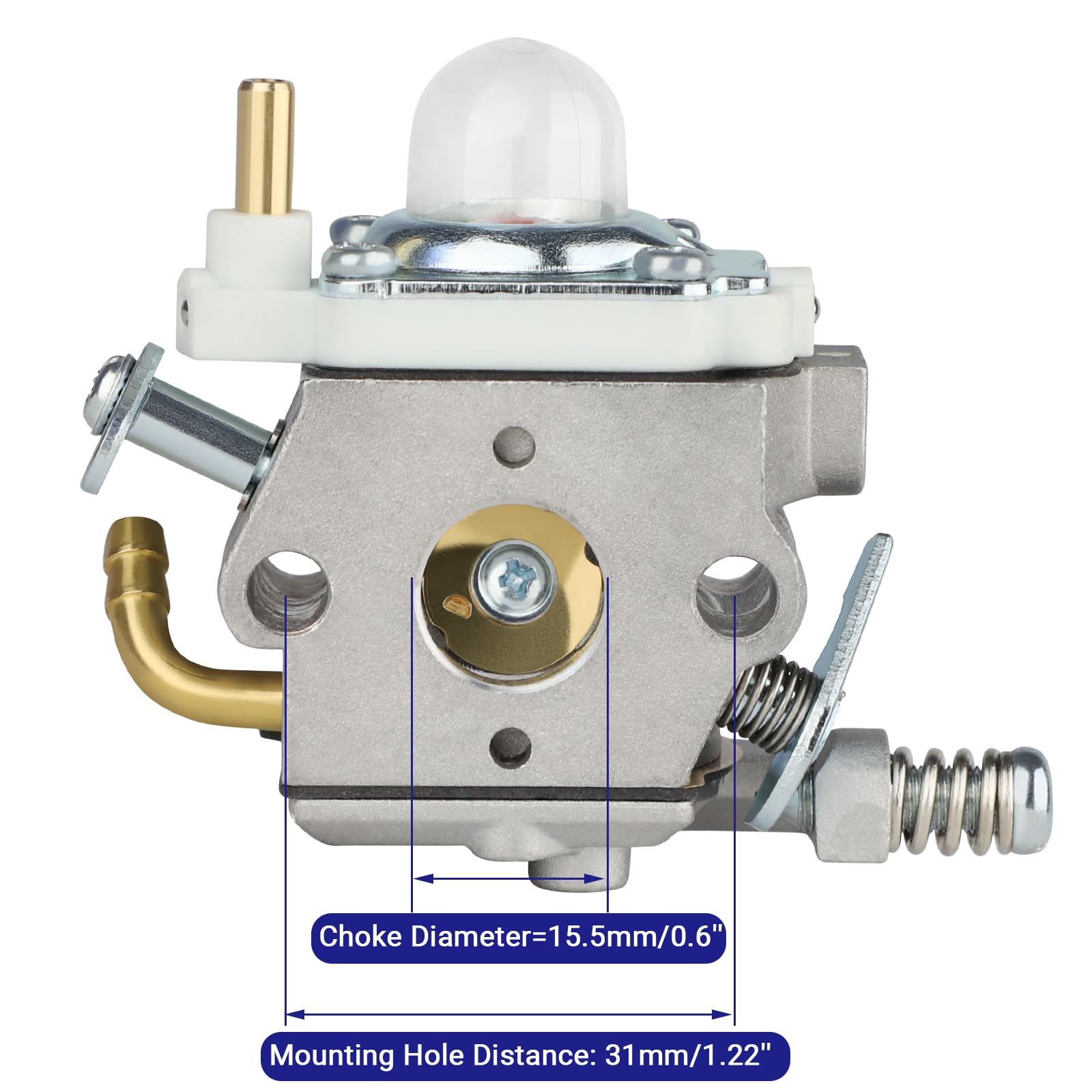 HUZTL fuel filter component designed to trap debris and protect the carburetor