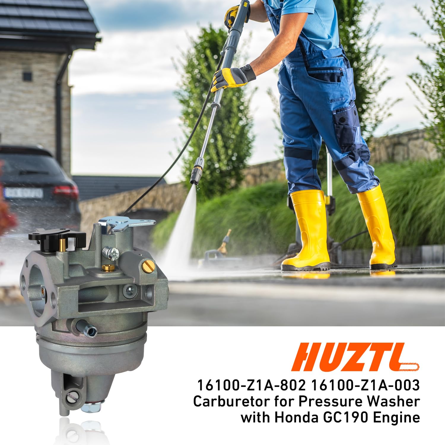HUZTL Honda GC190 compatibility guide shows precise fit for pressure washers.