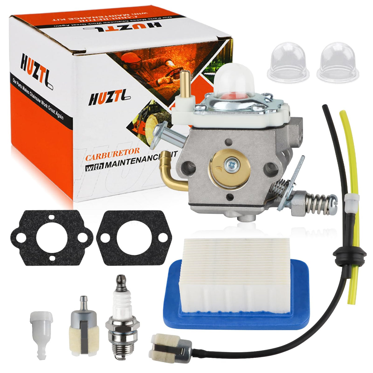 HUZTL PB-580t carburetor tune-up kit for Echo improves starting and throttle response