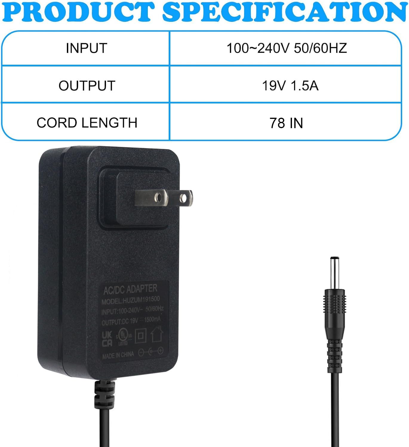 HUZUM adapter showing compatibility with Marbero M82 series.