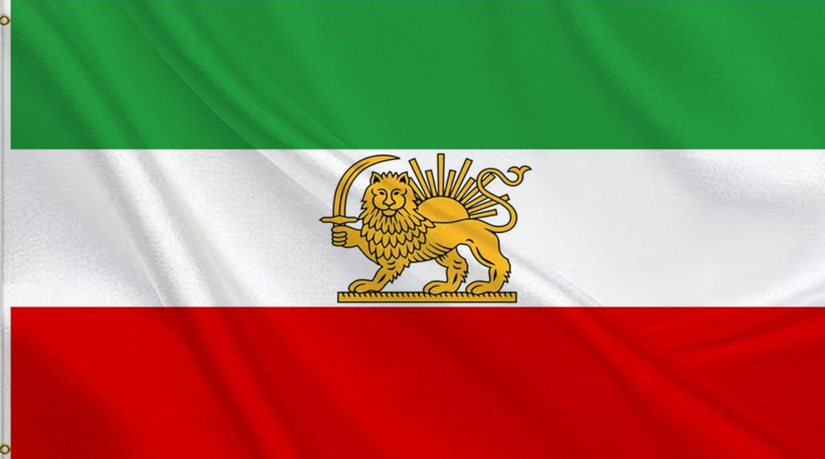 HVATL flag: Old Historic Iran Flag with Lion Sun 3x5ft for display