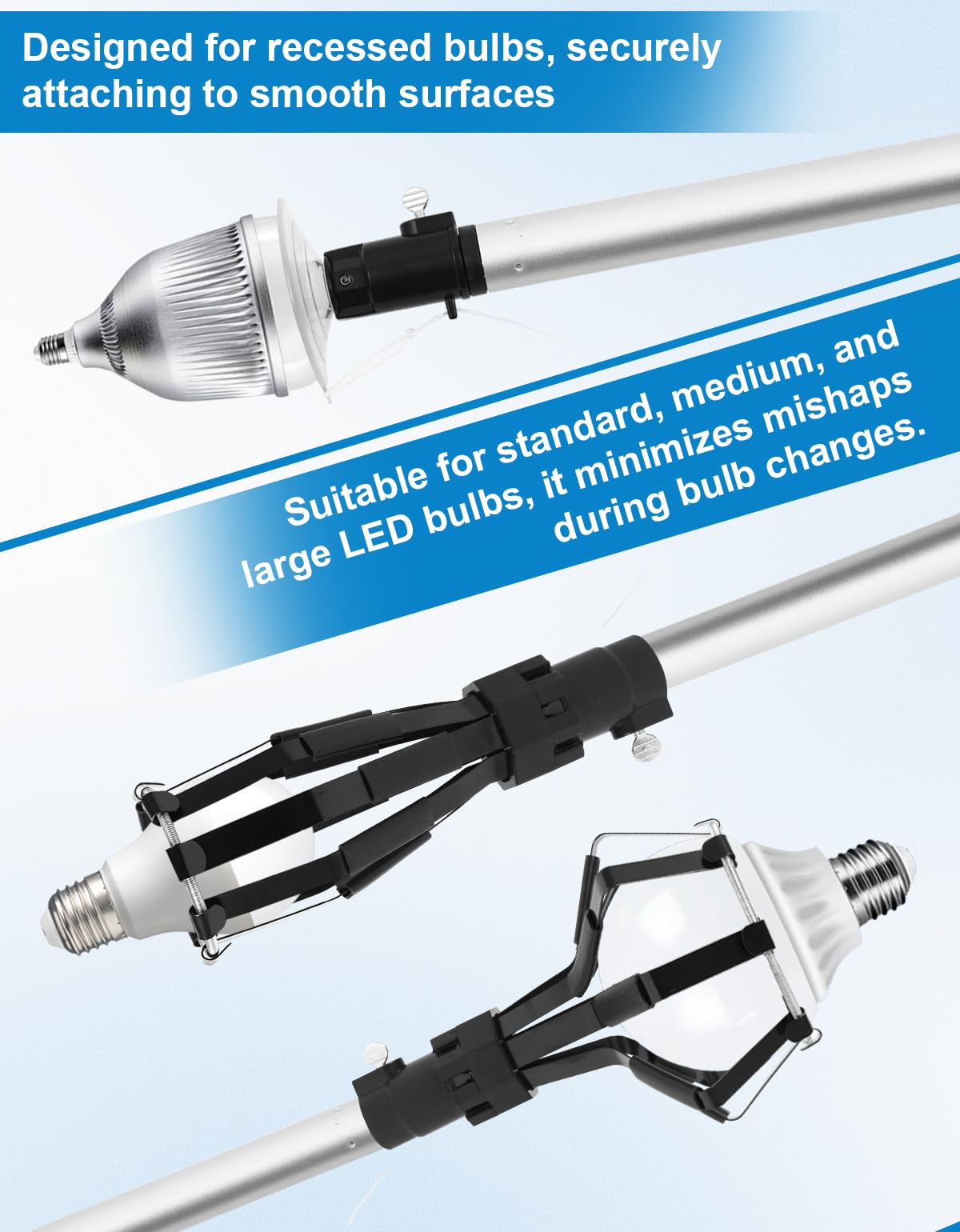 hveryppy light bulb changer extendable pole shows adjustable length