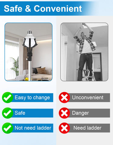 hveryppy light bulb changer suction cup head enables safe removal from high fixtures