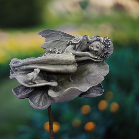 hvfun Garden Fairy Statue in bloom scene for seasonal charm.