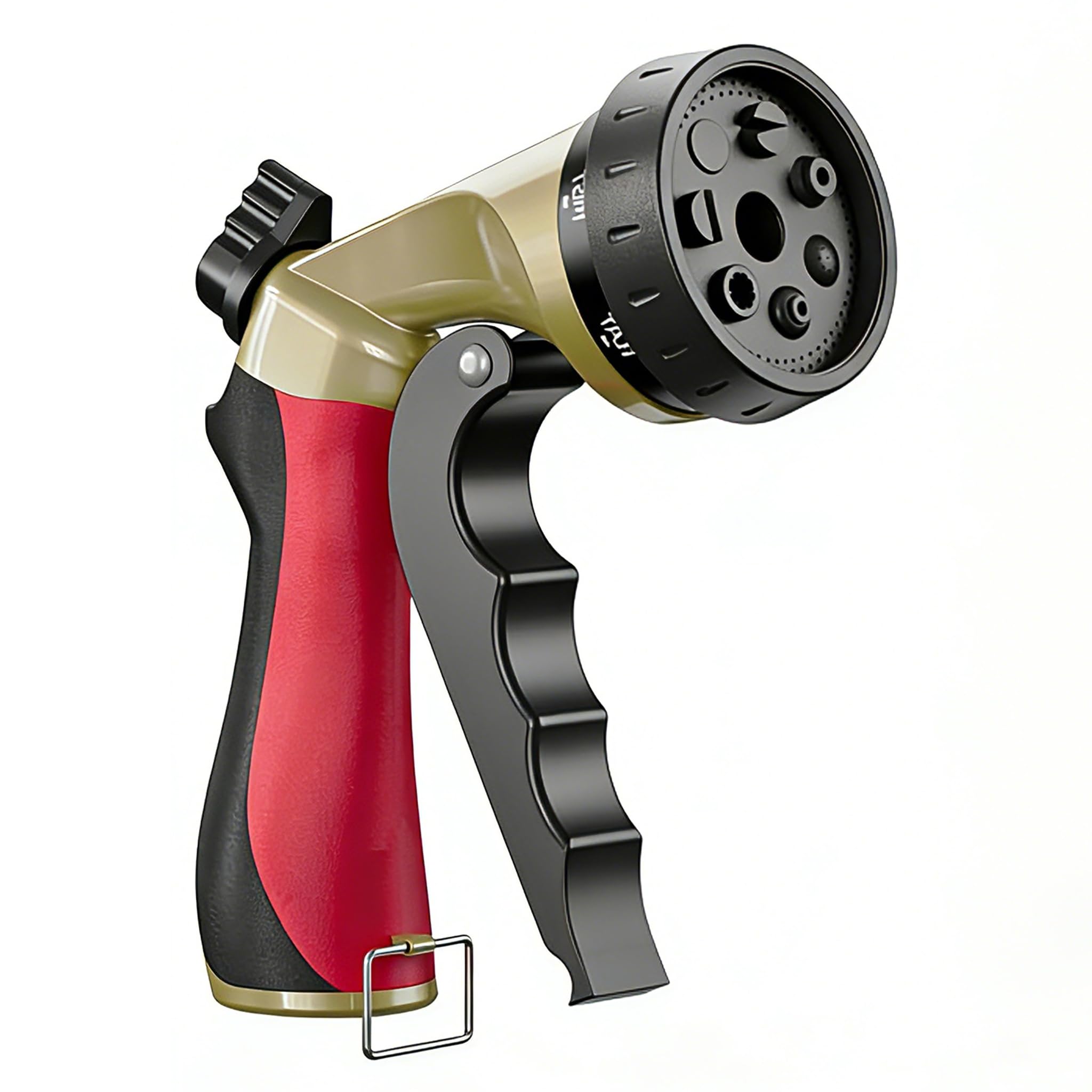 HVNPSH metal garden hose nozzle with seven spray patterns for versatile watering.