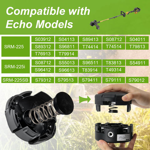 Echo SRM-230 cap and spring kit with durable ABS construction.