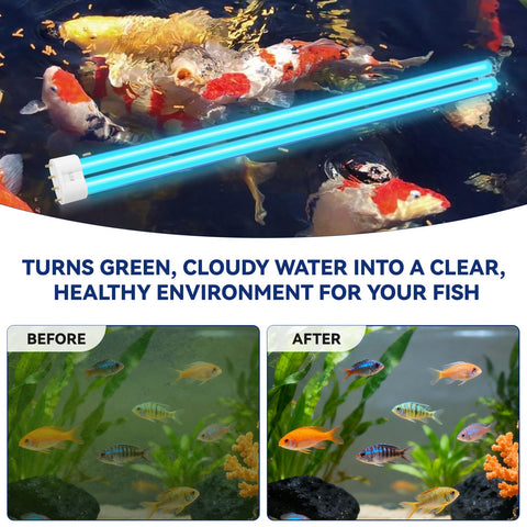 HWEIUA UV bulb showing long lifespan up to 8000 hours for low maintenance.