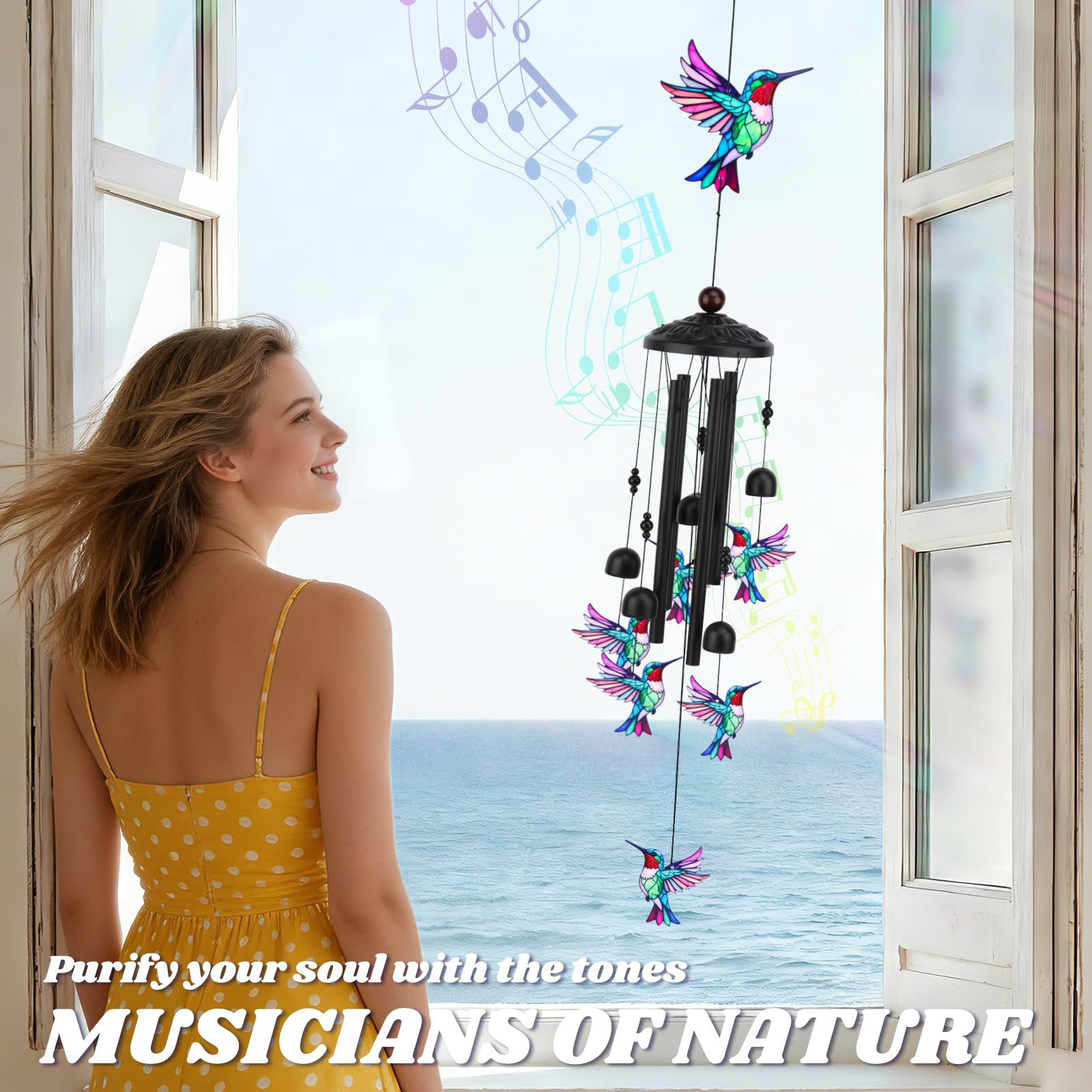 HWING durable outdoor wind chime stands up to weather while keeping sound quality