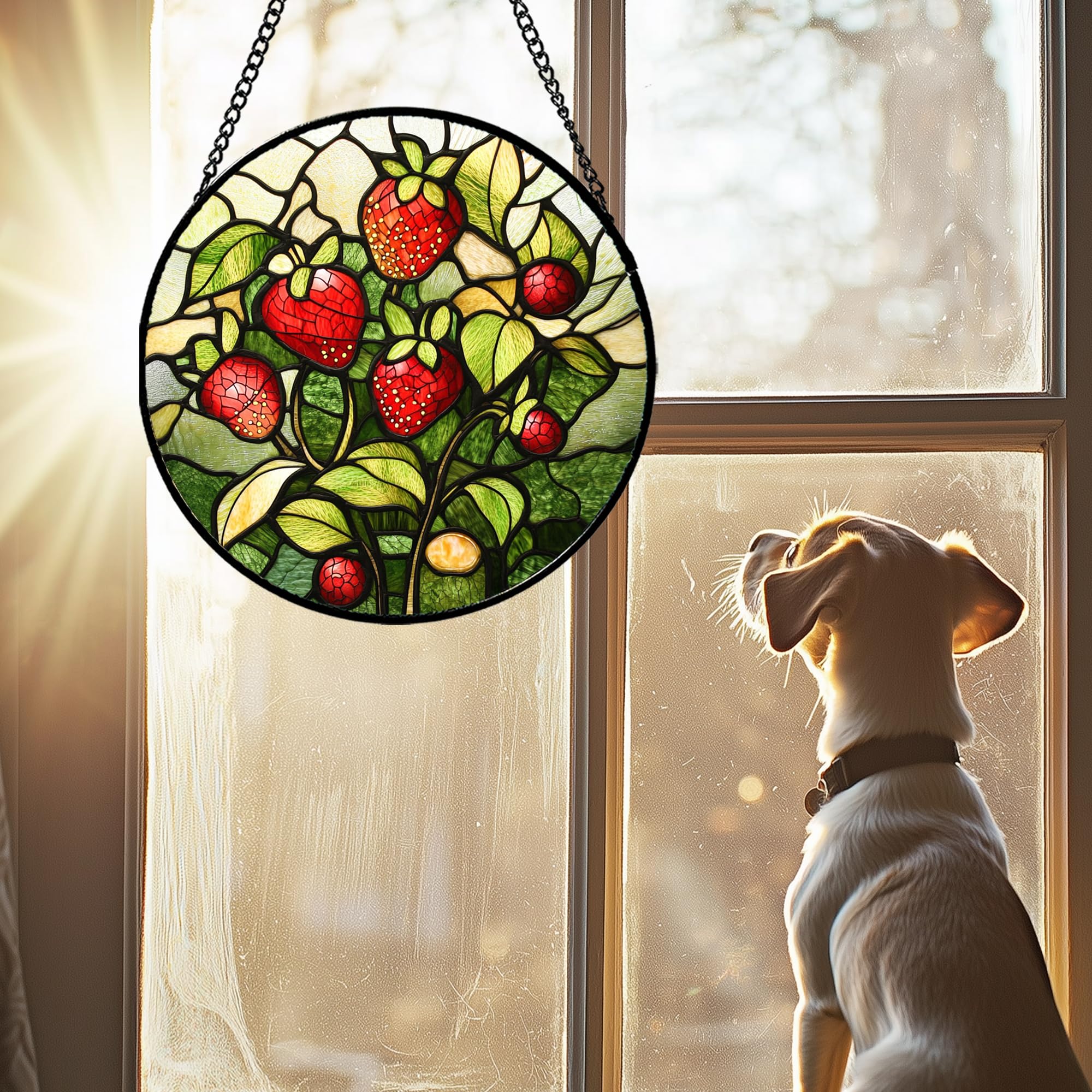 HWRHTR durable glass and metal suncatcher built to last in windows.