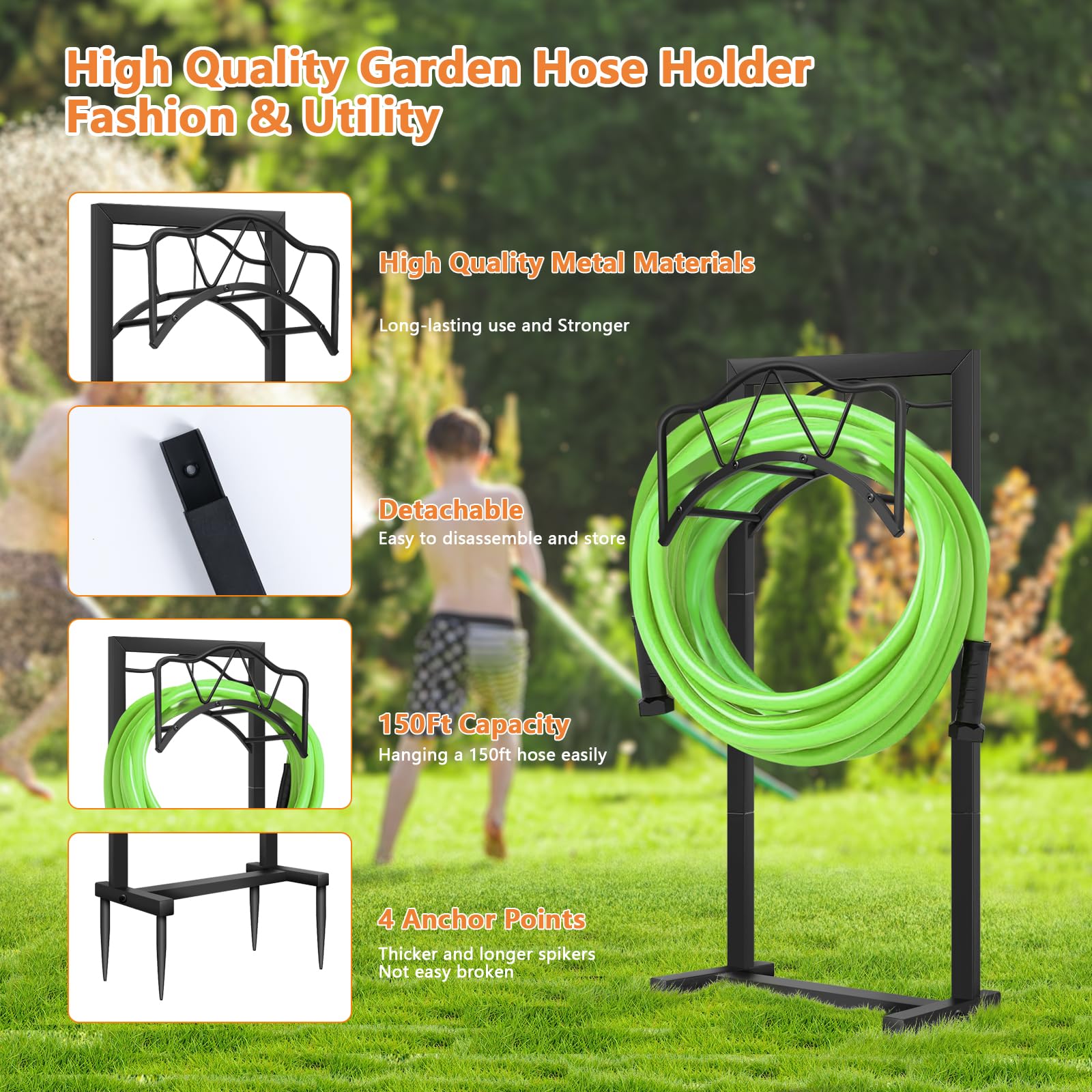 HWRHTR outdoor hose stand is movable for sun or shade.