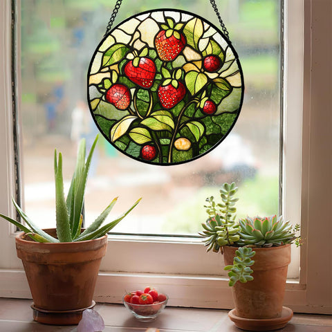 HWRHTR stained glass art suncatcher features intricate patterns for a decorative focal point.