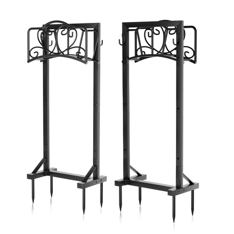 HXJLJY black finish hose holder blends with outdoor decor