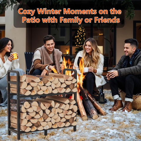 HXJLJY rack beside indoor fireplace for ready logs