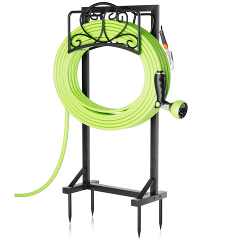 HXJLJY garden hose holder with base triangle supports up to 160 ft hose