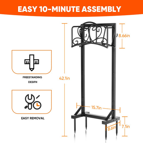 HXJLJY metal construction hose holder resists weather elements