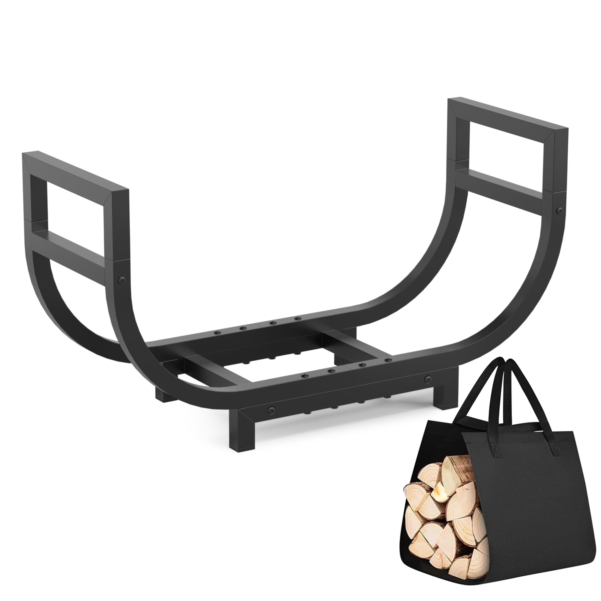HXJLJY versatile rack enhances outdoor gatherings with warm, organized firewood ready to burn.