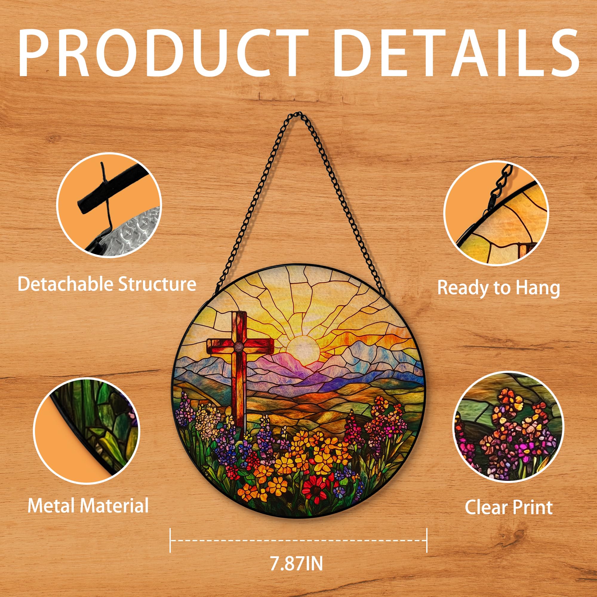 Hxlac Cross Flower Suncatcher gift packaging friendly; thoughtful present for homes and faith inspired spaces