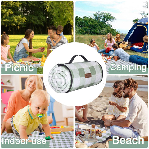 Family enjoys HX&OD blanket at park picnic for comfortable seating