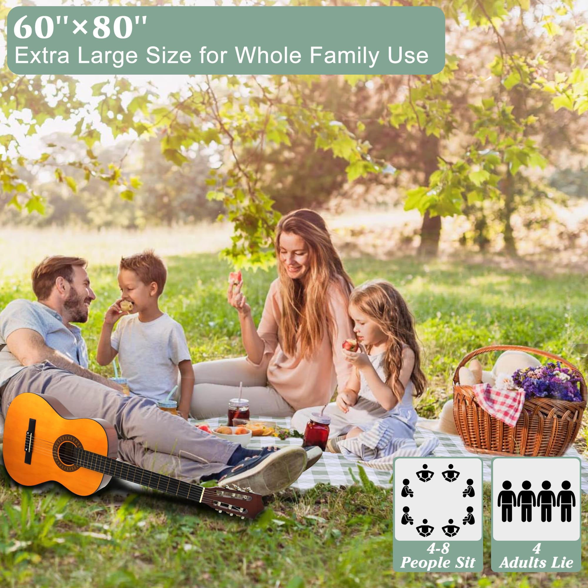 HX&OD blanket folded compactly beside gear illustrates portability