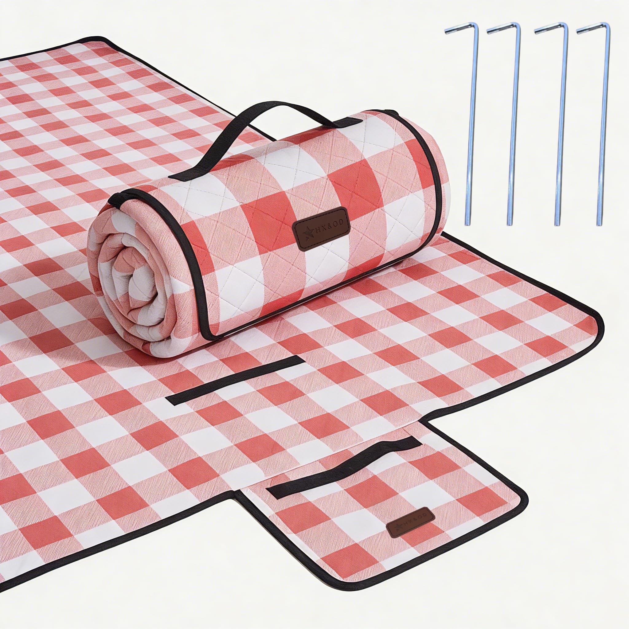 HX&OD outdoor picnic blanket overview, large 80x80 inches, ideal for family picnics