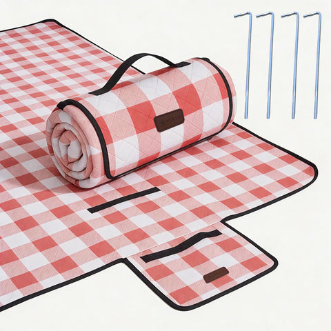 HX&OD picnic blanket folded compact for easy transport and storage
