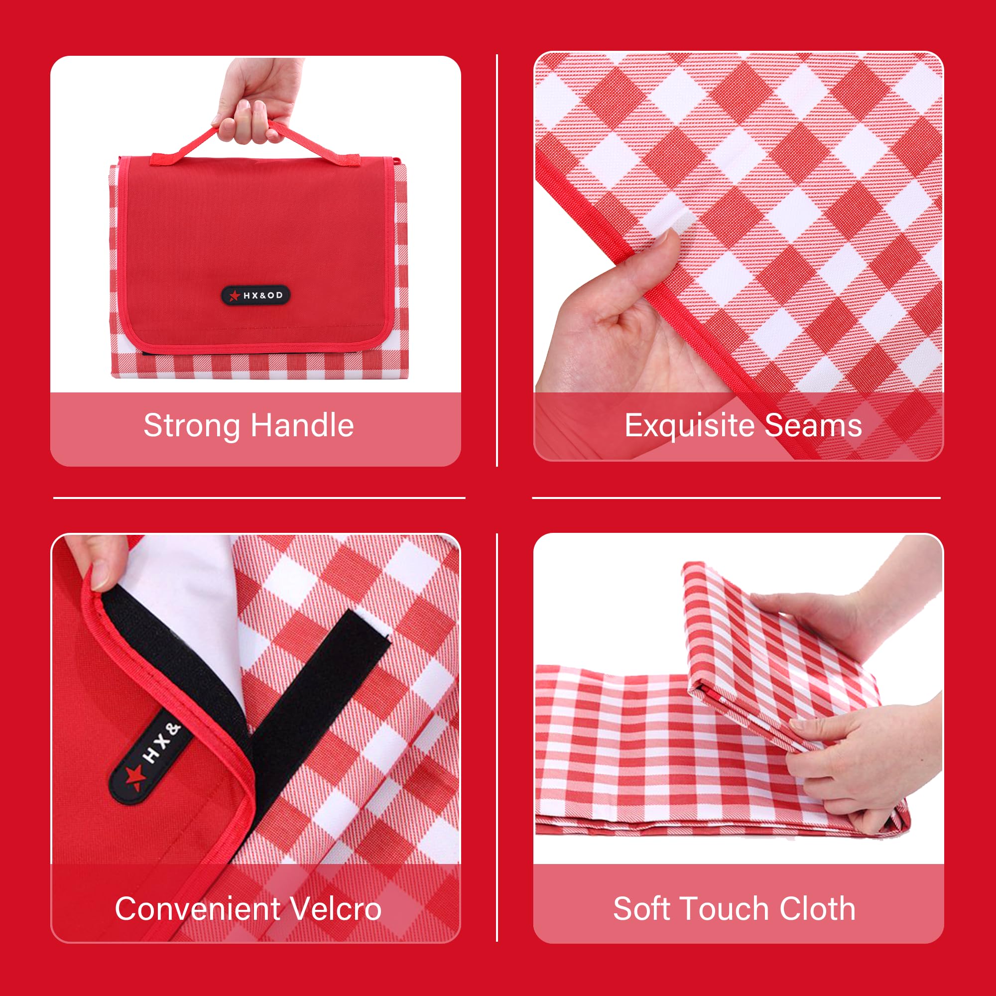 HX&OD foldable blanket folds to 12x9 inches for easy carry.