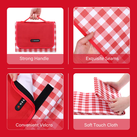 HX&OD foldable blanket folds to 12x9 inches for easy carry.