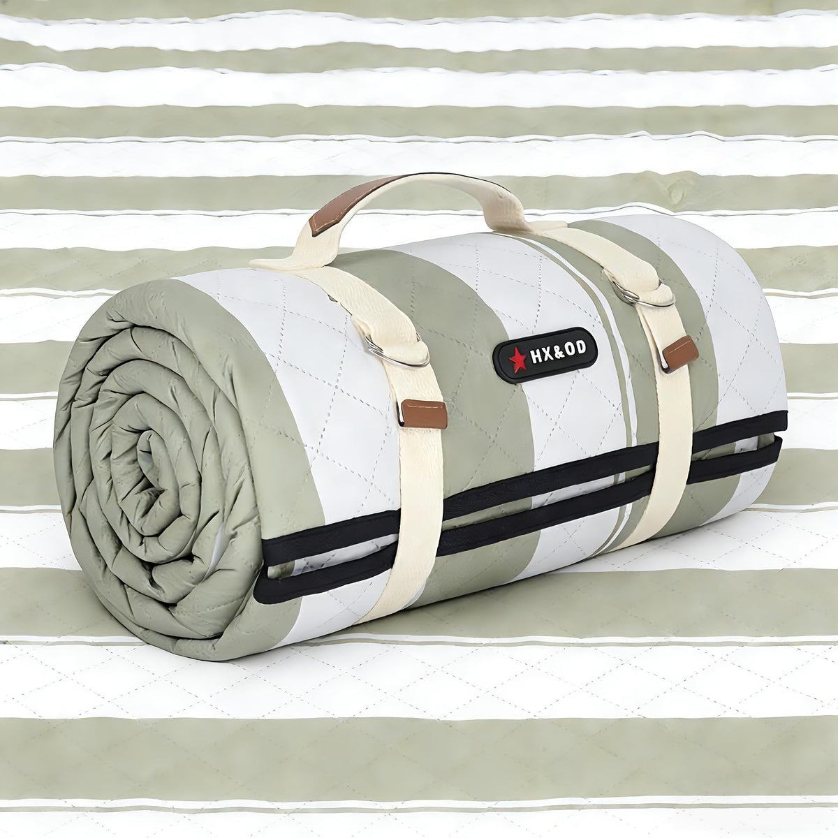HX&OD picnic blanket open to reveal 80x80 inch space for seating